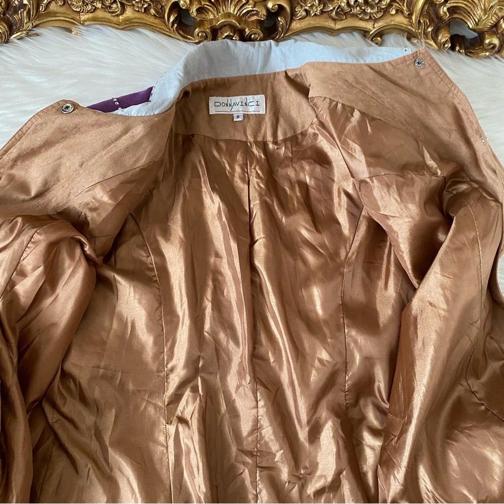 Donna Vinci Rhinestone Studded Patchwork Long Coat - image 7